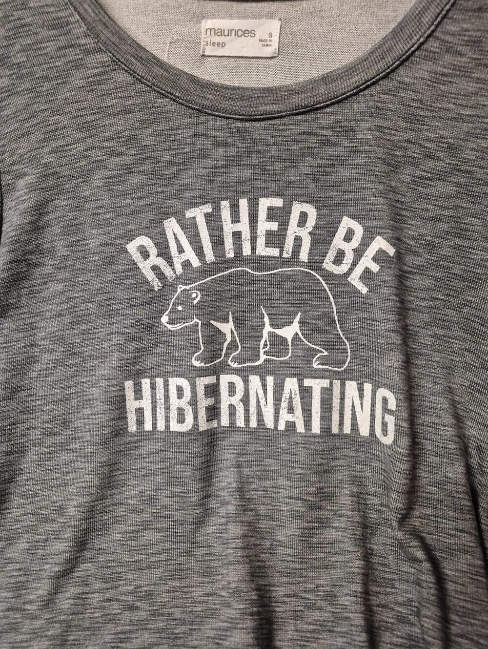 Maurices Sleep Gray 'Rather Be Hibernating' Graphic Tee
